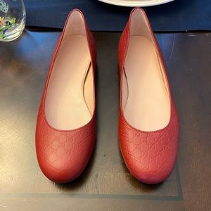 Authentic Gucci red ballerina flats